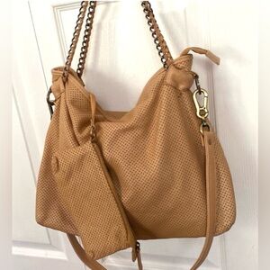 Carla Mancini Bag Tote Perforated Leather Shoulder Bag with pouch